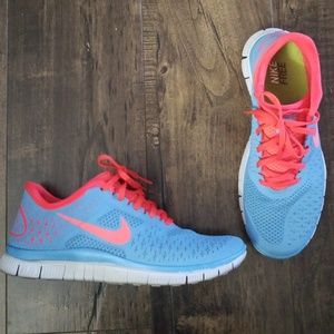 Blue and Neon Orange Nike 4.0